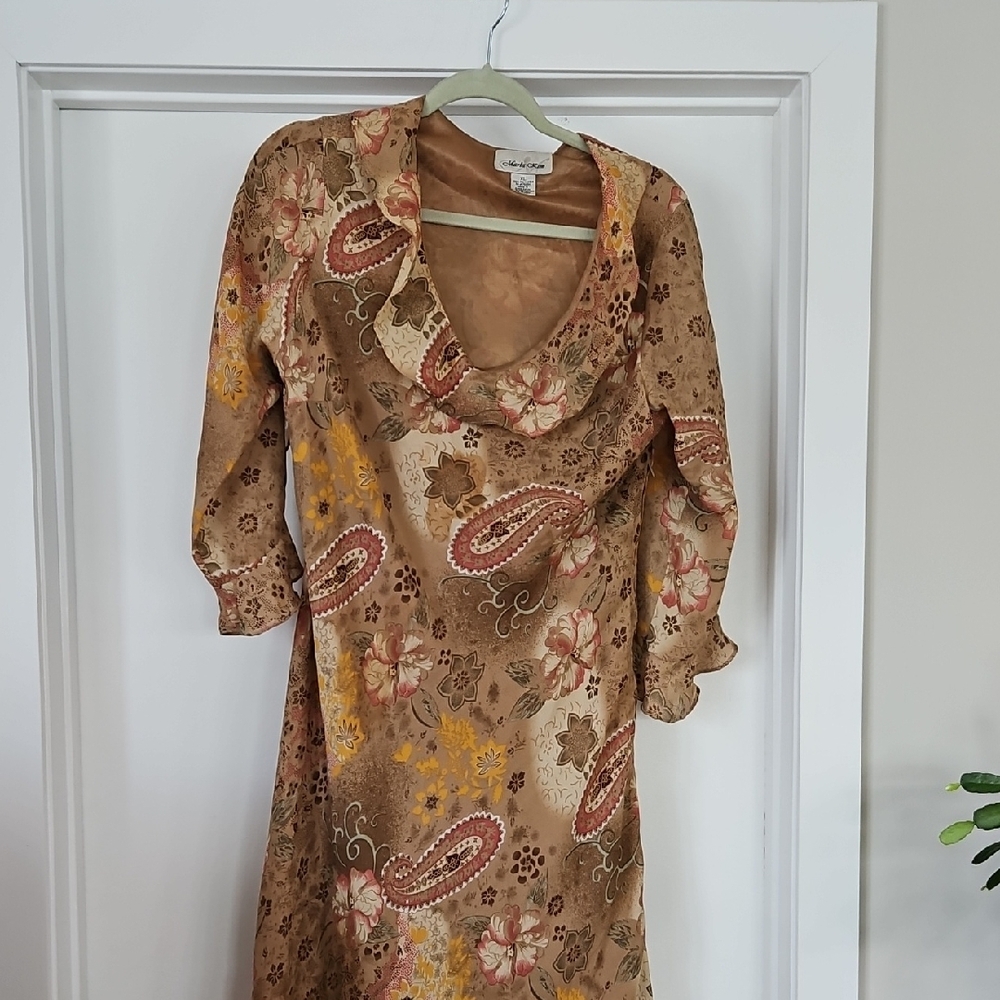 VINTAGE MARLA KIM LONG FLIWER DRESS
